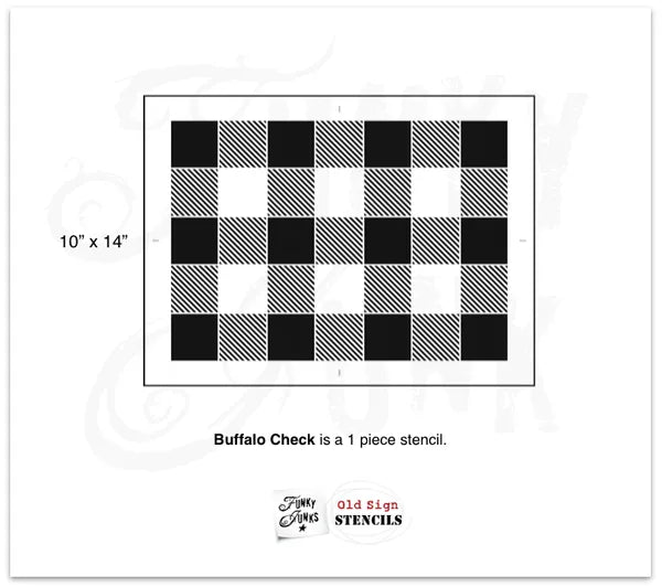 Funky Junk Medium Buffalo Plaid Stencil 10 x 14 inches-BluebirdMercantile