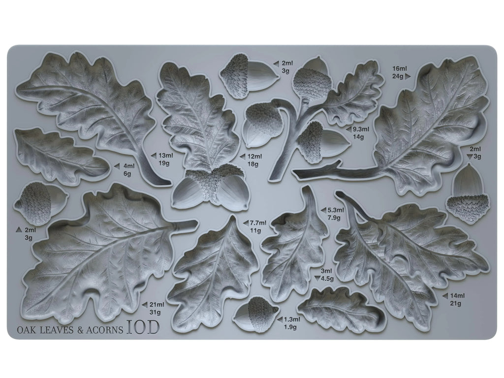 Iron Orchid Design Oak Leaves & Acorns 6x10 IOD Mould™-BluebirdMercantile