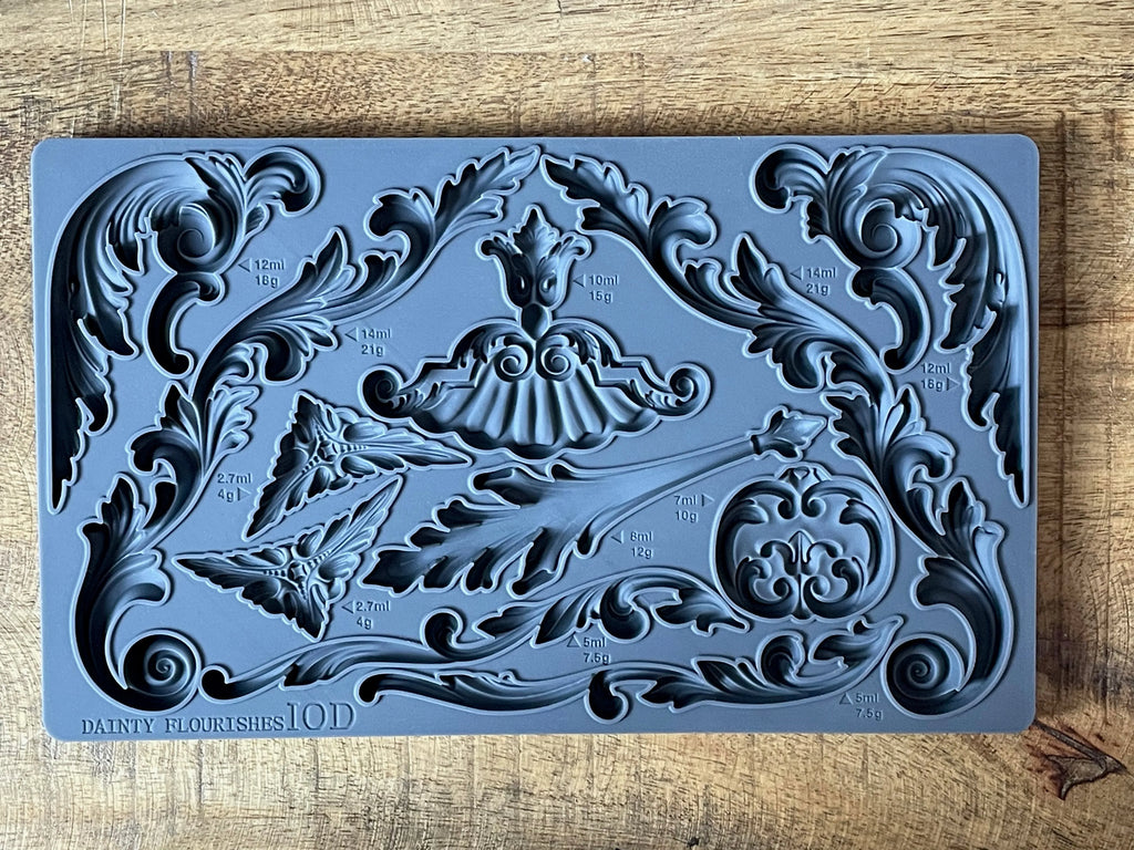 Iron Orchid Design Summer IOD 2023 Dainty Flourishes 6×10 DECOR MOULD™-BluebirdMercantile