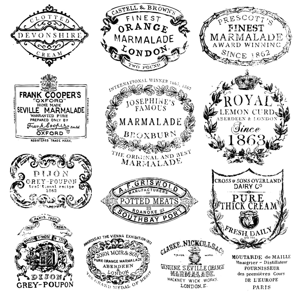 Iron Orchid Designs CROCKERY Decor Stamps 12 in x 12 in-BluebirdMercantile