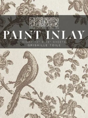 Iron Orchid Designs Grisaille Toile  12 x 16 Paint Inlay 8 sheets-BluebirdMercantile