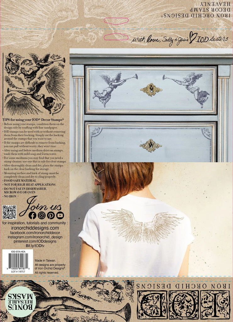 Iron Orchid Designs HEAVENLY Decor Stamp 12 x 12-BluebirdMercantile