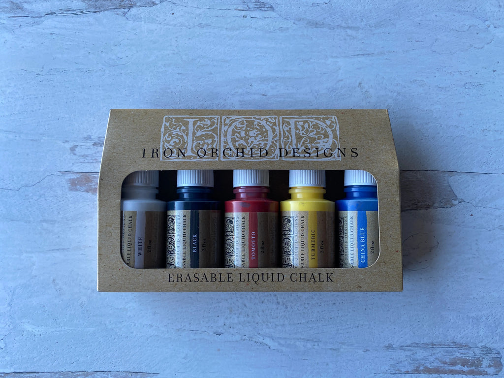 Iron Orchid Designs Liquid Erasable Chalk Colored Chalk Set of 5-BluebirdMercantile