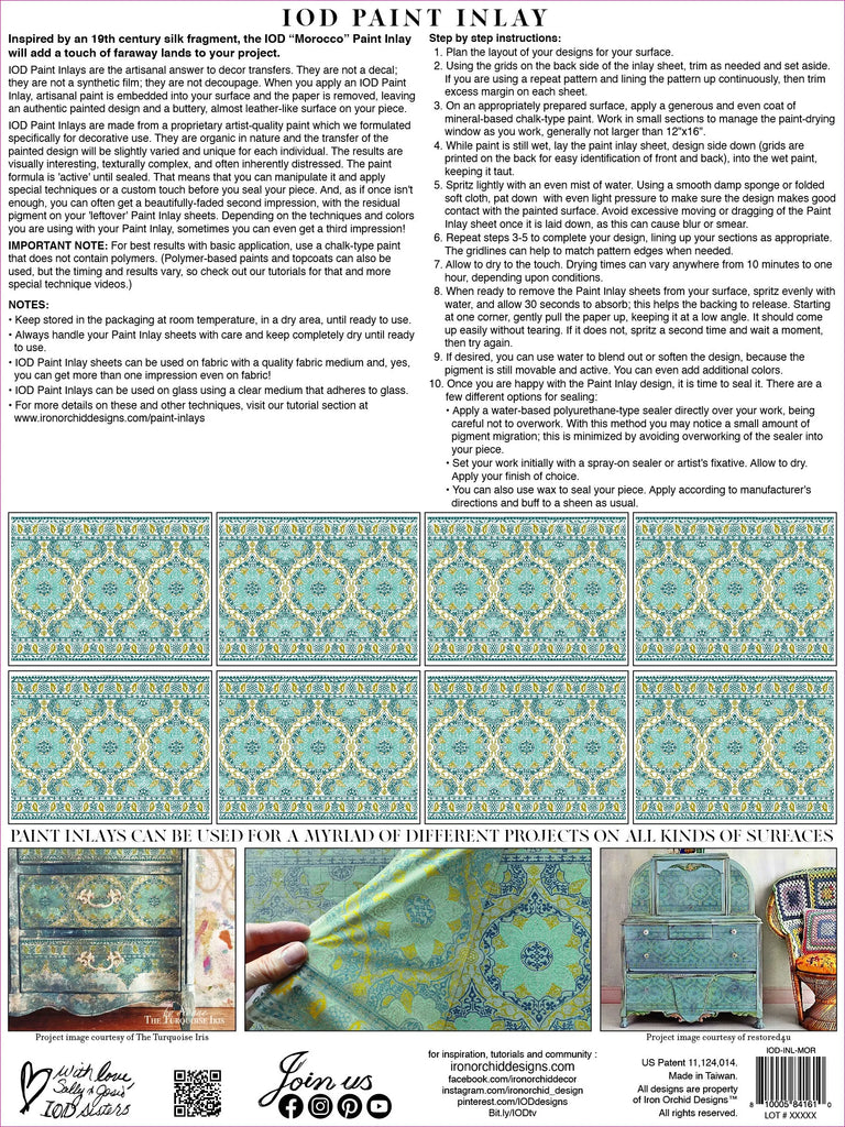 Iron Orchid Designs Paint Inlay Morocco 8 pages 12 x 16 in-BluebirdMercantile