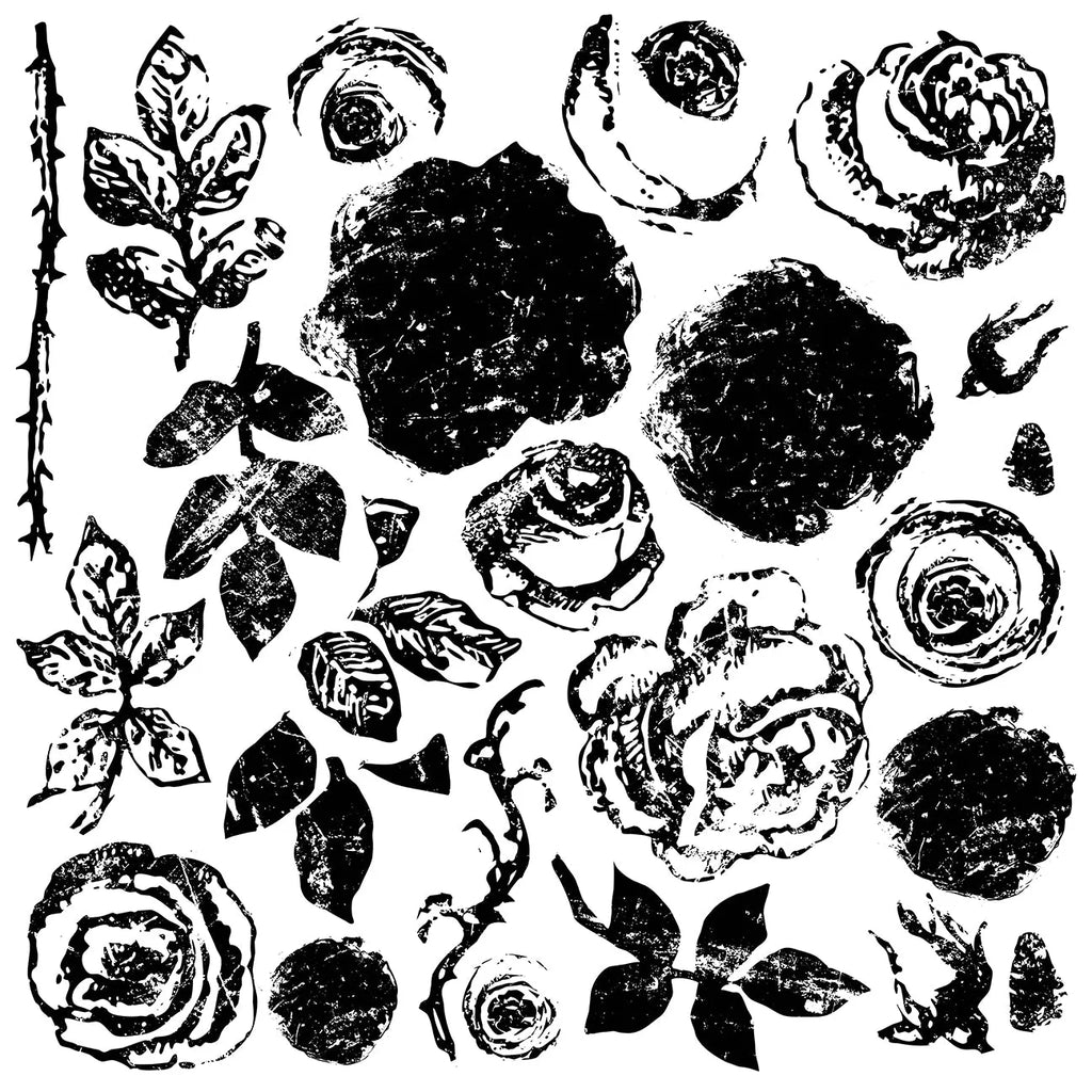 Iron Orchid Designs Painterly Roses Decor Stamp-BluebirdMercantile