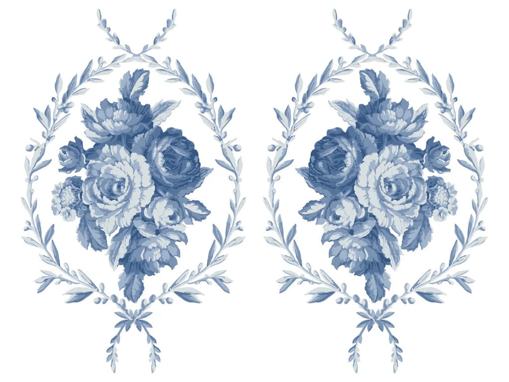 Iron Orchid Designs Trompe L'oeil Bleu IOD Paint Inlay 12x16 Pad™ 4 sheets-BluebirdMercantile