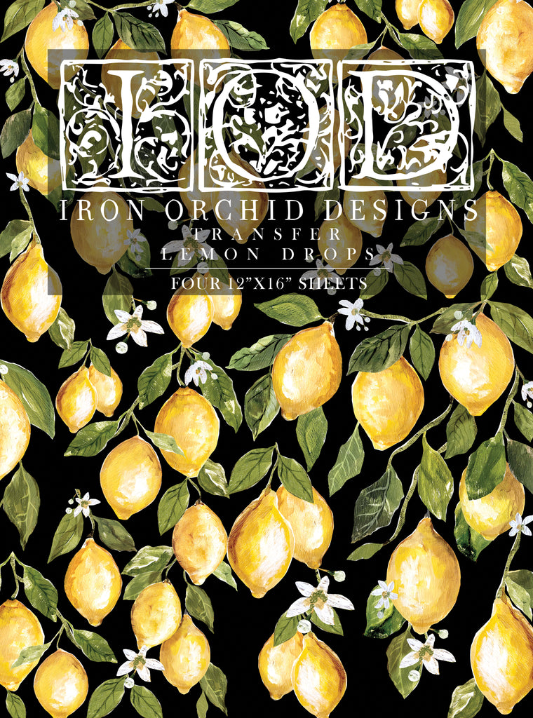 Iron Orchid Designs Lemon Drops 4 pages of 12 x 16  Decor Transfers - BluebirdMercantile